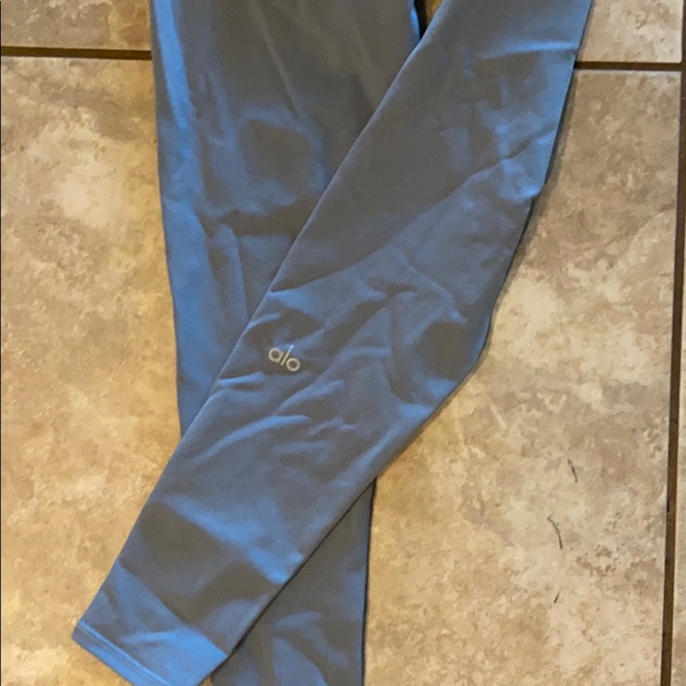 Powder blue workout crops (s).